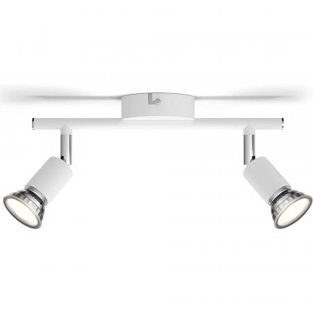 Philips 2er Limbali Decken-/Wandspot in Weiß matt mit 2 x GU10 Fassung IP20 - GU10 Leuchtmittel nicht enthalten