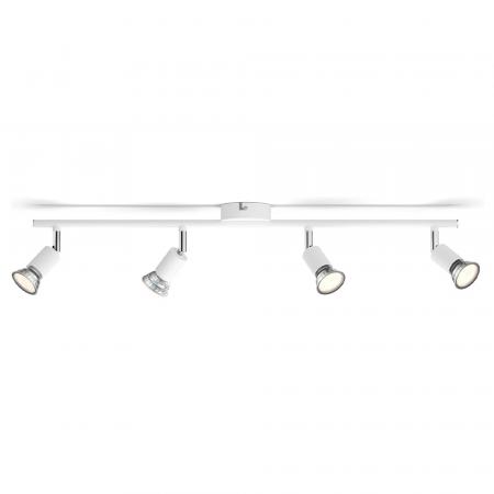 Philips 4er Limbali Deckenstrahler in Weiß matt mit 4 x GU10 Fassung IP20 - GU10 Leuchtmittel nicht enthalten