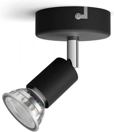 Philips 1er Limbali Decken-/Wandspot in Schwarz mit 1 x GU10 Fassung IP20 - GU10 Leuchtmittel nicht enthalten