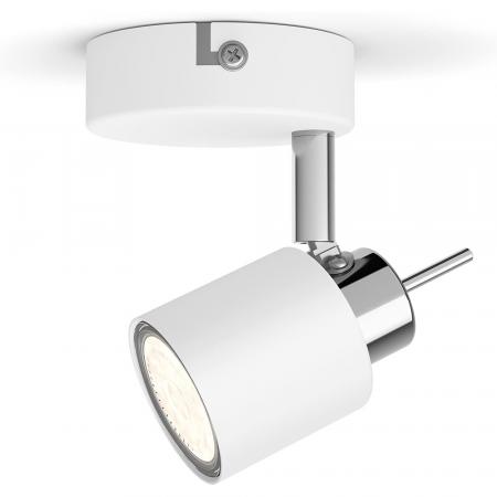 Philips 1er Meranti Decken-/Wandspot in Weiß mit 1 x GU10 Fassung IP20 - GU10 Leuchtmittel nicht enthalten