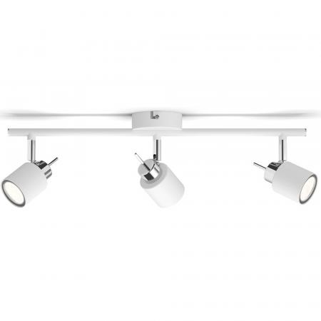 Philips 3er Meranti Deckenstrahler in Weiß mit 3 x GU10 Fassung IP20 - GU10 Leuchtmittel nicht enthalten