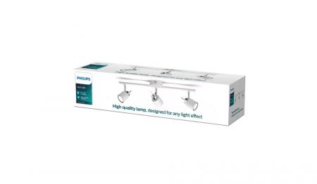 Philips 3er Meranti Deckenstrahler in Weiß mit 3 x GU10 Fassung IP20 - GU10 Leuchtmittel nicht enthalten