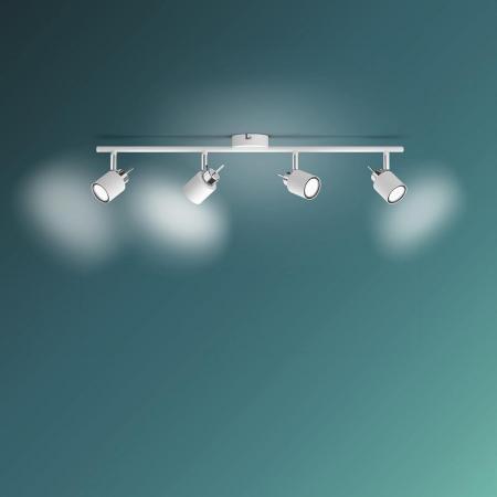 Philips 4er Meranti Deckenstrahler in Weiß mit 4 x GU10 Fassung IP20 - GU10 Leuchtmittel nicht enthalten