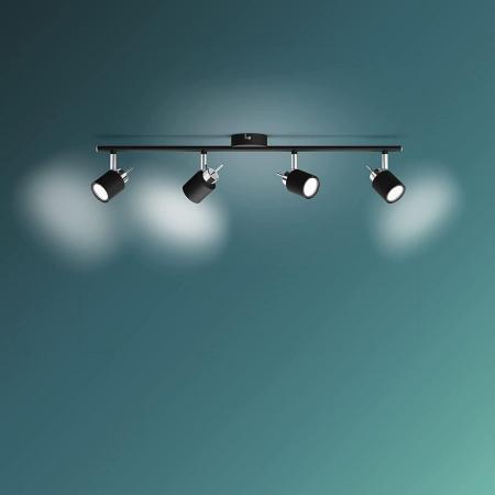 Philips 4er Meranti Deckenstrahler in Schwarz mit 4 x GU10 Fassung IP20 - GU10 Leuchtmittel nicht enthalten