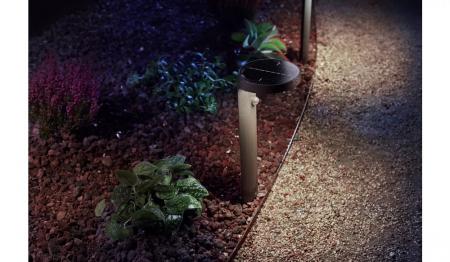 Philips Solar Wegeleuchte Tyla in Anthrazit mit Bewegungsmelder und Dämmerungssensor neutralweißes Licht