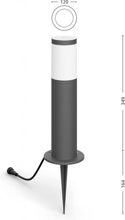 Philips Wegeleuchte Utrecht  Erweiterung in Anthrazit 6WW 4000K kühlweißes Licht  IP44