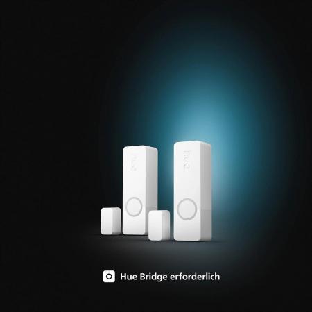 2er PHILIPS Hue Secure Tür-/Fensterkontakt Sensor Batteriebetrieb - steuerbar via App, kompatibel mit Amazon Alexa