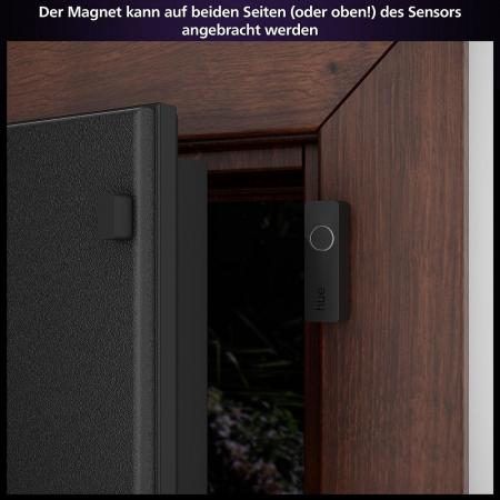 2er PHILIPS Hue Secure Tür-/Fensterkontakt Sensor Batteriebetrieb - steuerbar via App, kompatibel mit Amazon Alexa