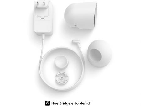 Philips Hue Secure kabelgebundene Smart Home Überwachungskamera mit Standfuß Full HD Video weiß