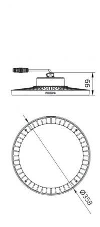 Philips LED Hallenleuchte CoreLine Highbay - elektronisches Betriebsgerät, schaltbar BY102P LED260S/840 PSU WB - Grau