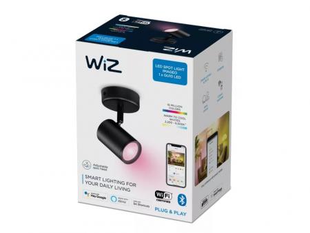 WIZ Smarter 1-flammiger RGB LED Wandstrahler Imageo in Schwarz WLAN/Wi-Fi Tunable White & Color