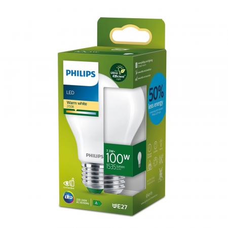 PHILIPS Classic E27 Ultra Efficientes LED Leuchtmittel 7,3W wie 100W warmweißes Licht 2700K matt