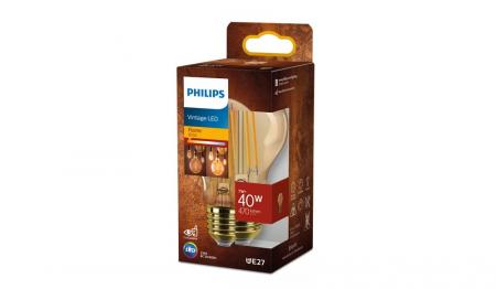 Philips E27 LED Filament LED Lampe im vintage Style Bernstein 7W wie 40W 1800K extra warmweißes Licht