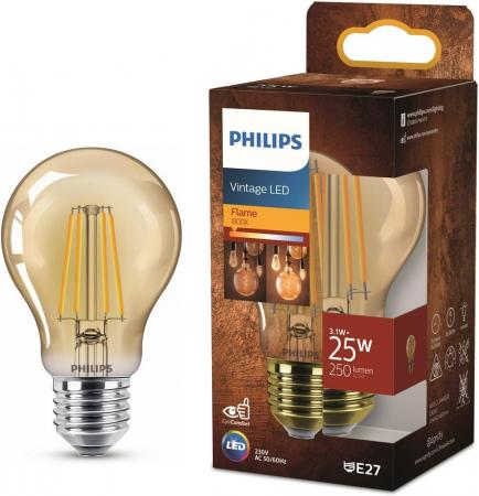 PHILIPS E27 Vintage LED Lampe Amber 3,1W wie 25 Watt extra warmweiss Filament 1800K