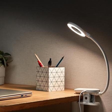 Philips LED Akku Klemmleuchte Forys in Weiß mit Klemme, USB & Akku , neutralweiß
