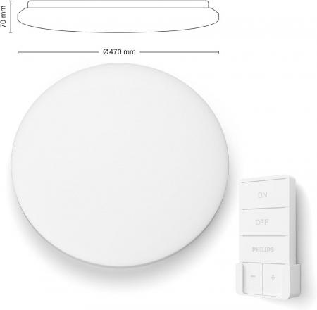 Philips LED-Deckenleuchte All-in-One 2700–6500K 4300lm Weiß Fernbedienung