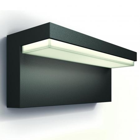 Philips ultra effiziente Wandleuchte Bustan in Anthrazit IP44 warmweißes Licht