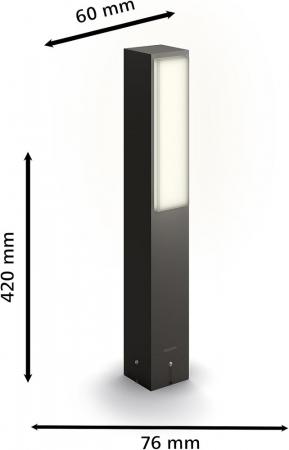 Philips Wegeleuchte Stratosphere Ultra-Efficient in Anthrazit 3,8W 4000K kühlweißes Licht  IP44