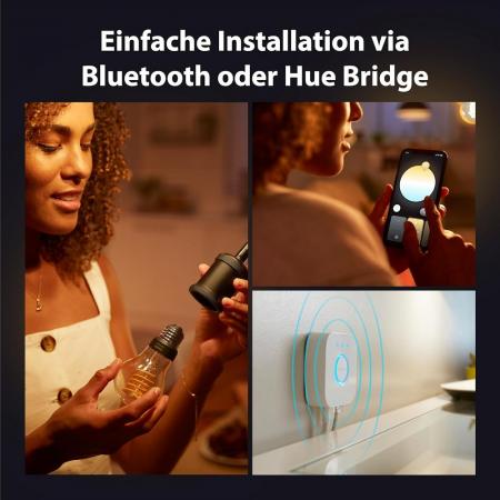 3er Philips Hue White Ambiance E27 Filament Lampen 7W - tubable white dimmbar - Vintage