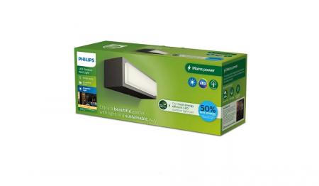 Philips Wandleuchte Stratosphere in anthrazit 3,8W warmweißes Licht, IP44