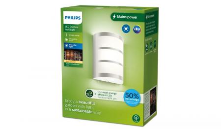 Philips Outdoor Wandleuchte Python Ultra Efficient Edelstahl 3,8 W mit warmweißem Licht IP44