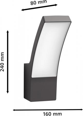 Philips Outdoor Wandleuchte Splay Ultra-Efficient in Anthrazit mit warmweißem Licht IP44