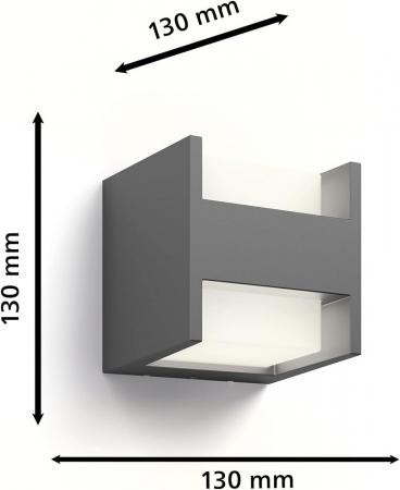 Philips Outdoor ultra effiziente Wandleuchte Arbour up&down  mit warmweißem Licht, anthrazit