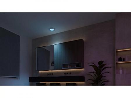 3er-Pack Philips Hue  Slim Einbauleuchte, 90 mm, Weiß & Farbiges Licht, Bluetooth kompatibel, Sprachsteuerung mit Alexa, Apple Home & Google Assistant, weiß