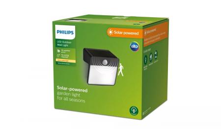 Philips Solar Wandleuchte Yarixa 2,2 W Schwarz/Weiß