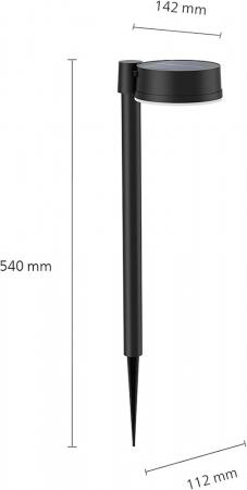 Philips Philips LED Solar Erdspießleuchte Vynce Schwarz 1,5W IP44