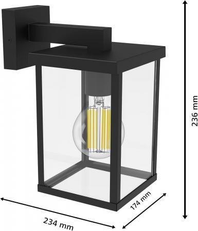 Philips Outdoor Wandleuchte Bellini mit E27 Fassung IP44 schwarz