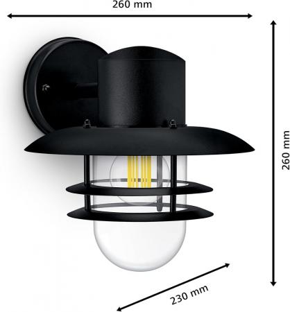 Philips Wandleuchte Inyma Schwarz im Vintagestyle-