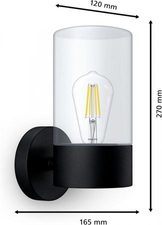 Philips Wandleuchte Flareon Schwarz/Transparent