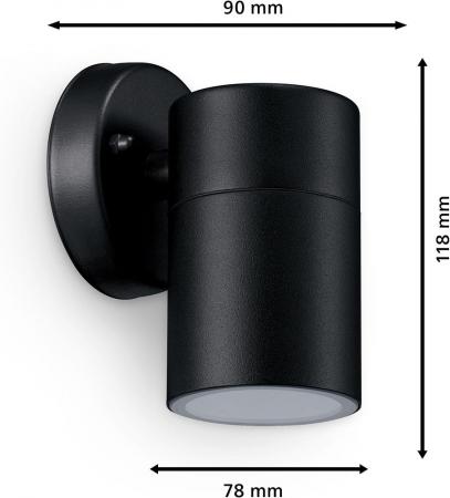 Philips Wandleuchte Kylis in Schwarz mit GU10  Fassung IP44