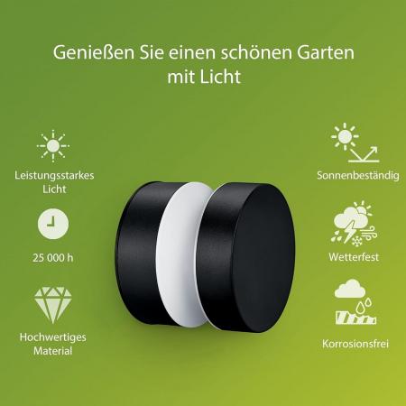 Philips Wandleuchte Laven in Schwarz 6W, 2700 Kelvin warmweißes Licht, IP44