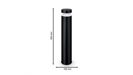 50cm Philips Wegeleuchte Laven in Schwarz mit warmweißem Licht 2700K