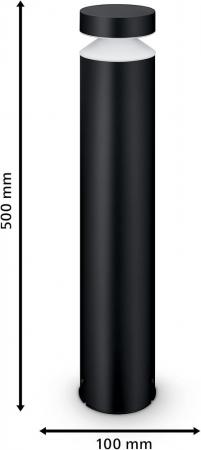 Philips Wegeleuchte Laven in Schwarz 4000 Kelvin kühlweißes Licht, IP44 wetterfest