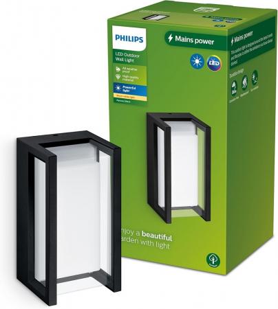 Philips Outdoor Pyrona Wandleuchte 12W, 2700 Kelvin warmweißes Licht, IP44, schwarz