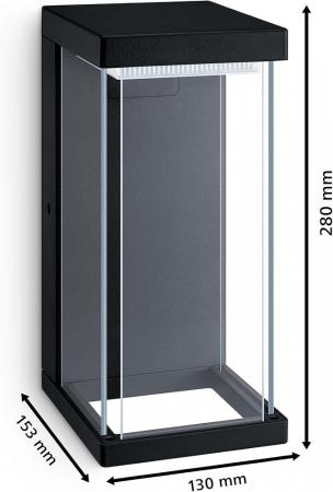 Philips Outdoor Wandleuchte Kyrie schwarz 12W, 2700 Kelvin warmweißes Licht, IP44