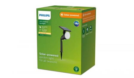 Philips Puled Bodenspot/Erdspieß in Schwarz 4,6 W mit warmweißem Licht