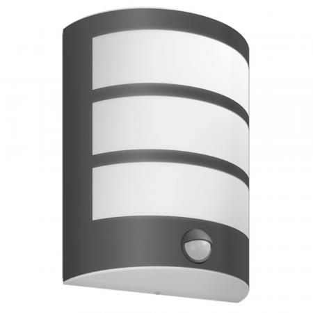 Philips Wandleuchte Python mit Bewegungssensor Ultra-Efficient in Antharzit IP44 - mit warmweißem Licht
