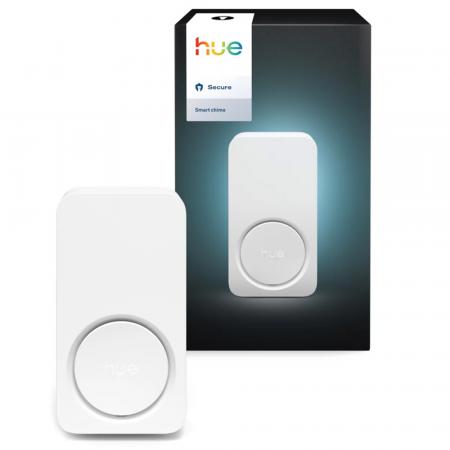 Philips Hue Secure Smart-Türklingel, Ton-Echtzeit-Benachrichtigungen, passt an jede Steckdose, läuft mit Hue Kameras, Türklingel und Bewegungsmeldern, gibt Tonalarme aus