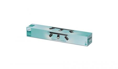 Philips 3er Idris Deckenstrahler in Schwarz IP44 - Badezimmer geeignet, dimmbar mit 3 x GU10 Fassung