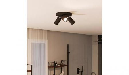 Philips 3er Deckenstrahler Idris in Schwarz IP44 - Badezimmer geeignet, dimmbar mit 3 x GU10 Fassung
