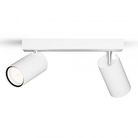 Philips 2er Idris Decken-/Wandspot in Weiß IP44 - Badezimmer geeignet, dimmbar mit 2 x GU10 Fassung