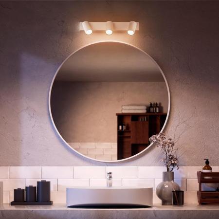 Philips 3er Idris Decken-/Wandspot in Weiß IP44 - Badezimmer geeignet, dimmbar mit 3 x GU10 Fassung