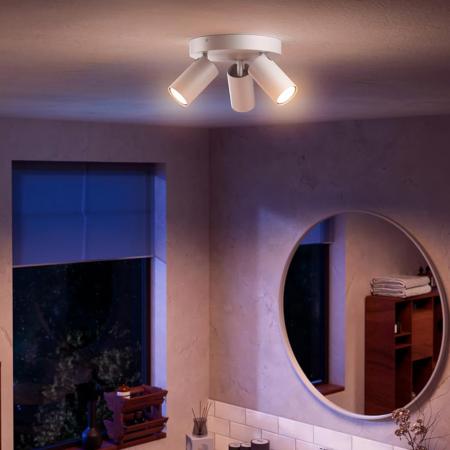 Philips 3er Deckenstrahler Idris in Weiß IP44 - Badezimmer geeignet, dimmbar mit 3 x GU10 Fassung
