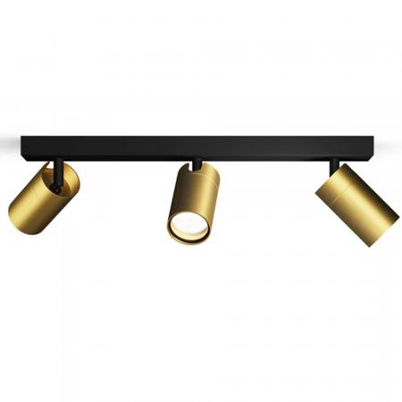 Philips 3er Idris Deckenstrahler in Schwarz/Gold IP44 - Badezimmer geeignet, dimmbar mit 3 x GU10 Fassung