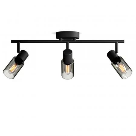 Philips 3er Palms Deckenstrahler in Schwarz IP20 - E14 Fassung - aus Glas und Metall