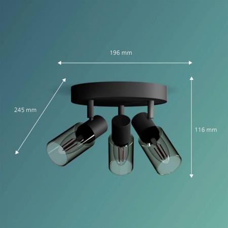 Philips 4er Palms Deckenstrahler in Schwarz IP20 - E14 Fassung - aus Glas und Metall